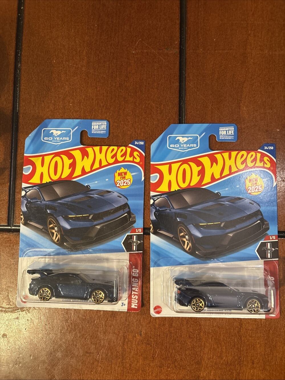 Hot Wheels Ford Mustang GTD Metallic Blue 60 Years of Mustang 34 - Lot Of 2